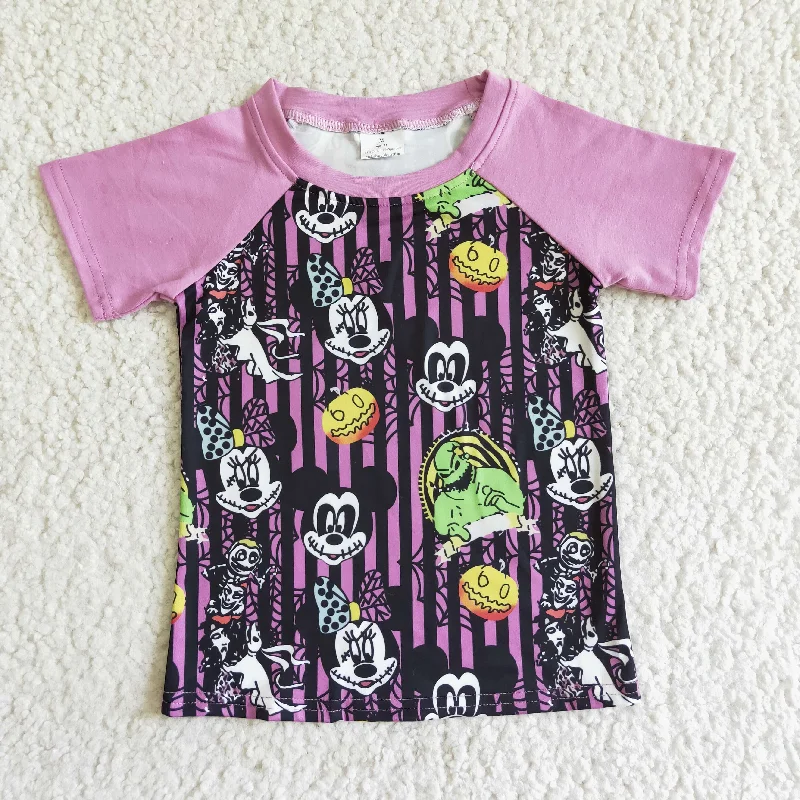 women's ribbed tops -Halloween cartoon T-shirt BT0041