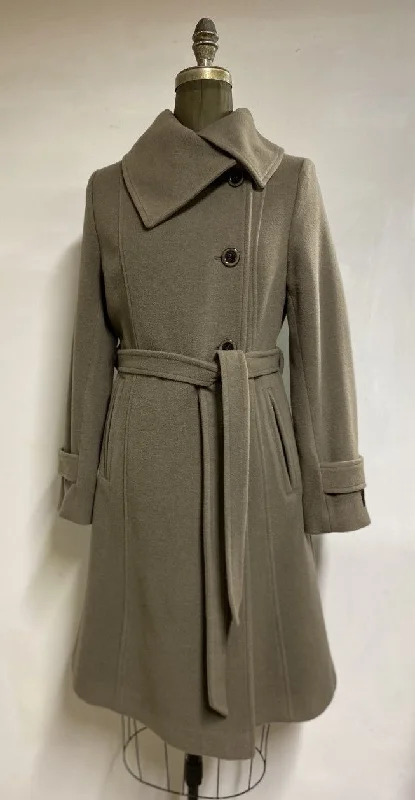 asymmetrical coats for women -Mayfair Coat Button Front - Italian Cashmere Wool Blend