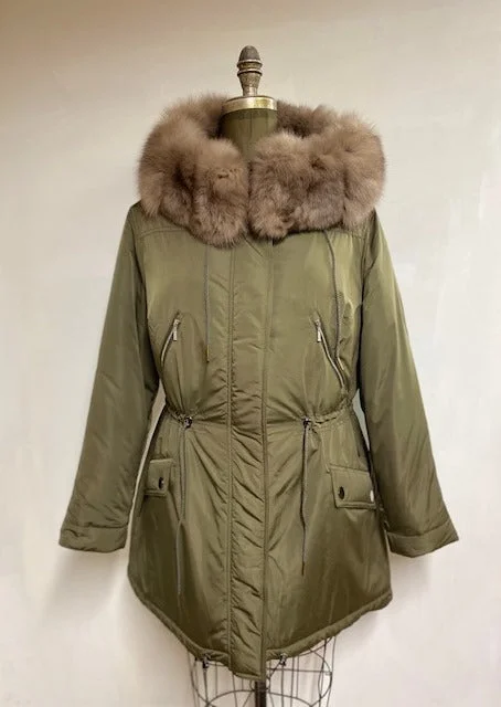 breathable jackets for women -Maya - Quilted Removable Fur Lined Puffer Coat