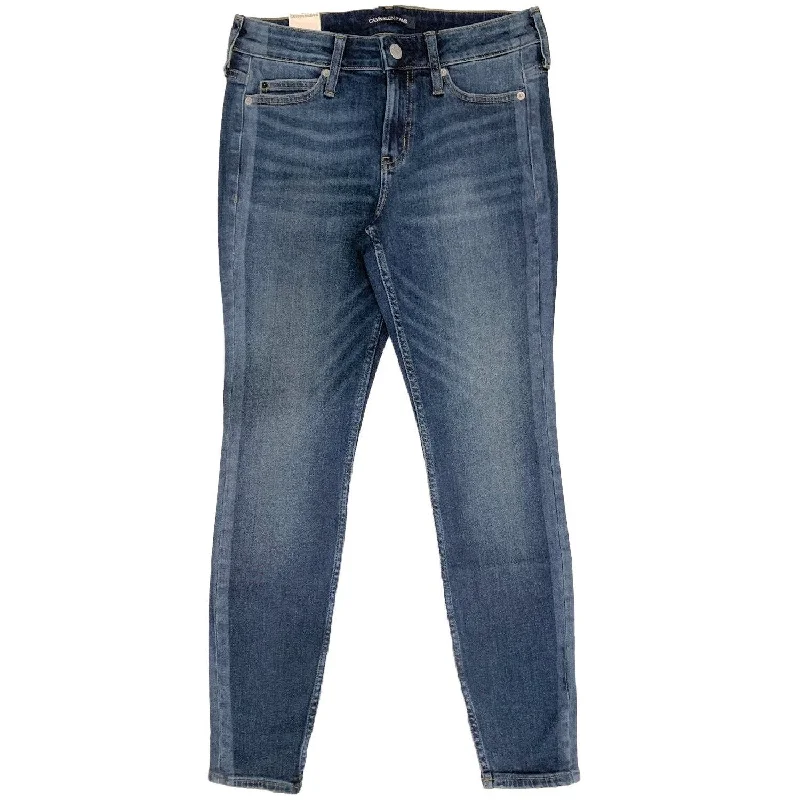 casual capri pants for women -Calvin Klein Women's Mid Rise Super Skinny Leg Jeans Mid Blue Size 29" x 30" - 29" x 30"