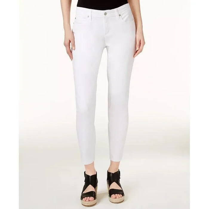 women's slim fit trousers -Eileen Fisher System Women's Slim-Fit Ankle Jeans Regular & Petite White Size 0