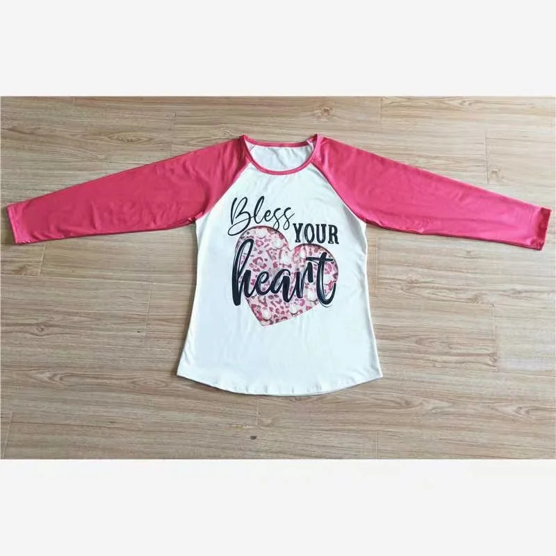 short sleeve tops for women -Bless your heart MOM and me T-shirt-mommy's