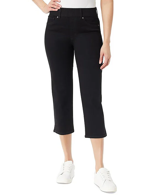 stylish joggers for women -Womens High Rise Stretch Capri Jeans