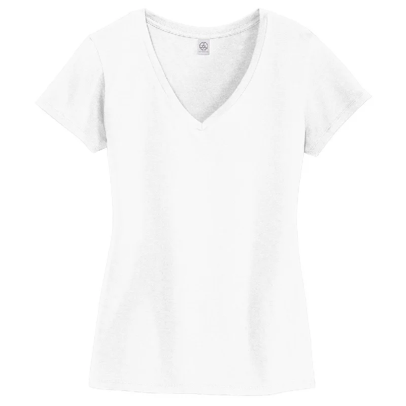 cold shoulder tops for women -Alternative Women's White Legacy V-Neck T-Shirt