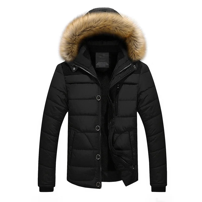 winter parkas for women -High Quality Men Down Jacket Brand Clothing Casual Warm Hooded Fur Collar Coats Winter Jackets PARKAS