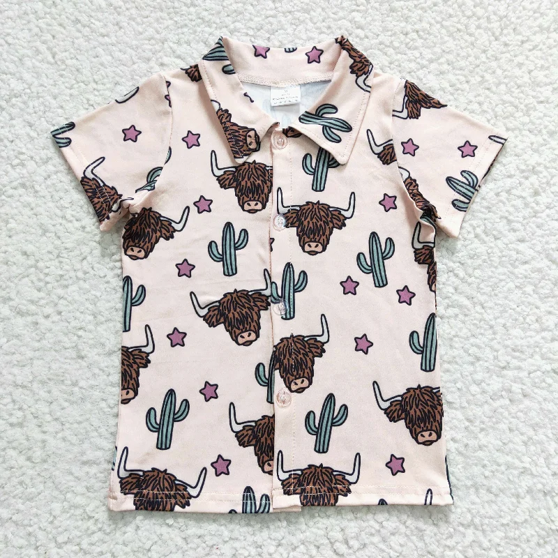 women's silk tops -Cactus Heifer boy T-shirt