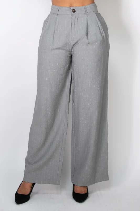 sporty pants for women -High-rise Stripe Wide Leg Pants