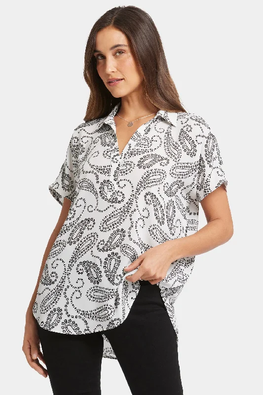 women's chiffon tunics -Becky Short Sleeved Blouse - Paislyn