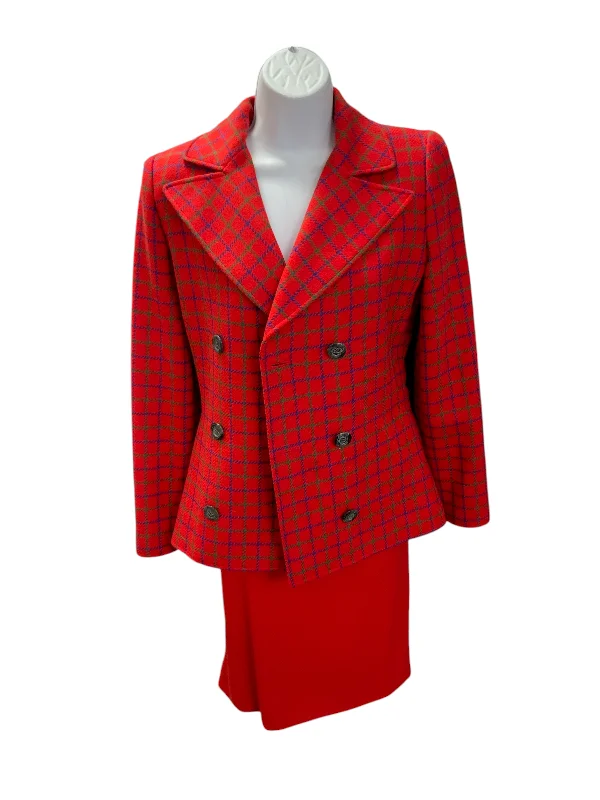 thermal coats for women -Valentino Boutique Women's 2pc Suit Red 6