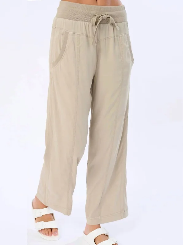 embroidered trousers for women -Natia Pants In Clay