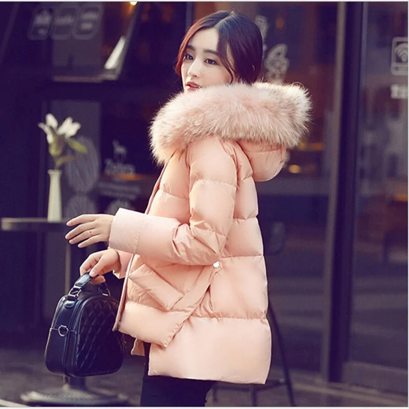 classic pea coats for women -Women Parka 2015 Long sleeve Warm White Duck Down Winter Jacket Women Parka Cloak Coat Winter Coat Women manteau femme L218