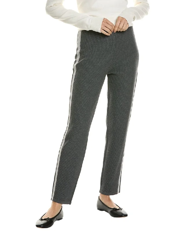 straight leg trousers for women -St. John Melange Spectator Stretch Pique Knit Pant