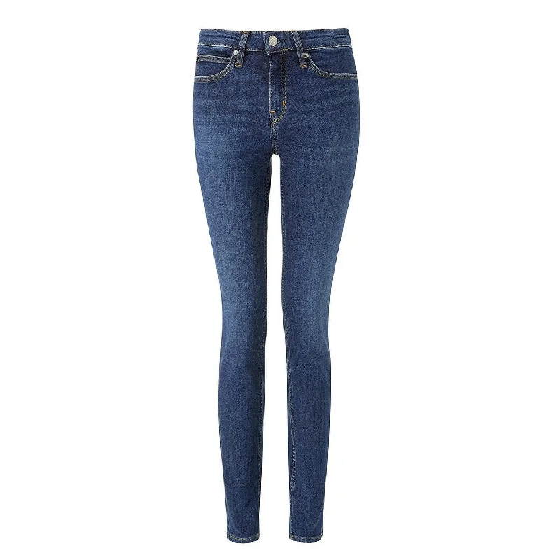 stylish joggers for women -Calvin Klein Women's Mid Rise Skinny Ankle Jeans Amsterdam Blue Mid Size 30 - 30"