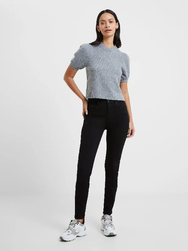 breathable tops for women -Vhari Ribbed Short Sleeve Sweater