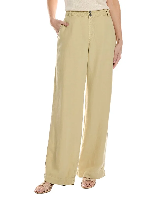 breathable summer pants for women -Bella Dahl Clean Hem High Waist Linen-Blend Pant