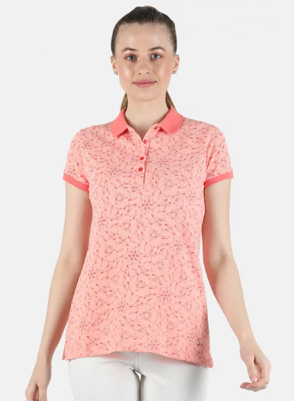 sleeveless tops for women -Women Pink Printed T-Shirt