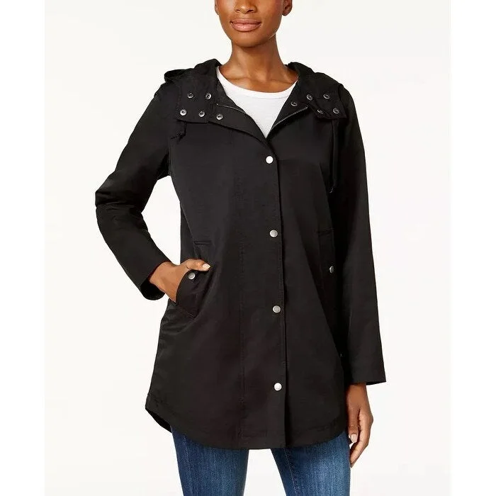 long cardigan coats for women -Style & Co Women's Hooded Anorak Jacket Black Size Small