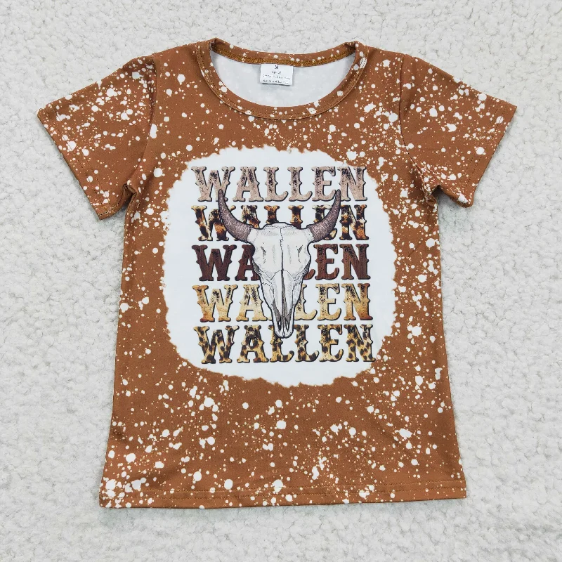 warm tops for women -Brown  wallen T-shirt