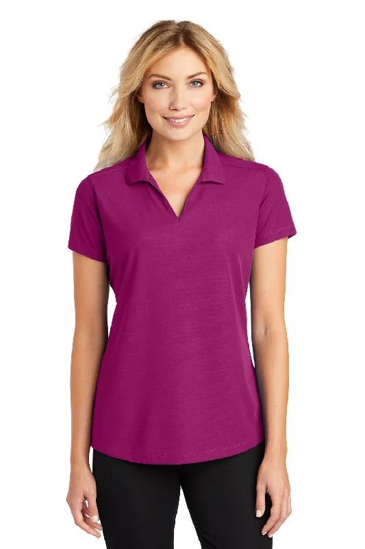 ribbed tank tops for women -Port Authority Womens Dry Zone Moisture Wicking Short Sleeve Polo Shirt - Magenta Purple