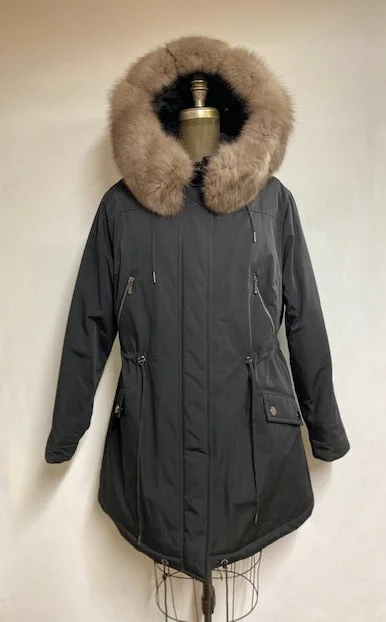 fur-lined parkas for women -Maxi - Quilted Puffer with Quilted Lining