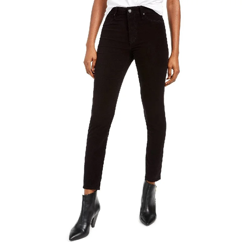 trendy flared trousers for women -Articles Of Society Women's Hilary Velvet High-Rise Jeans Black Size SQUARE 30 - SQUARE 30