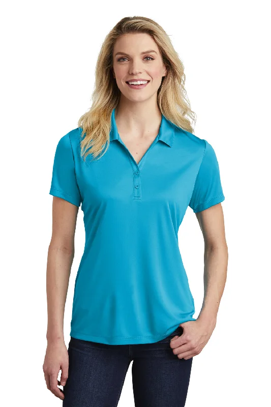 printed shirts for women -Sport-Tek Womens Competitor Moisture Wicking Short Sleeve Polo Shirt - Atomic Blue