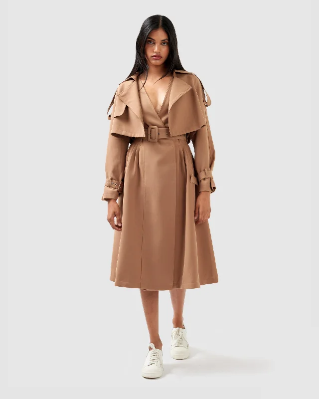 oversized winter coats for women -Manhattan Cropped Trench