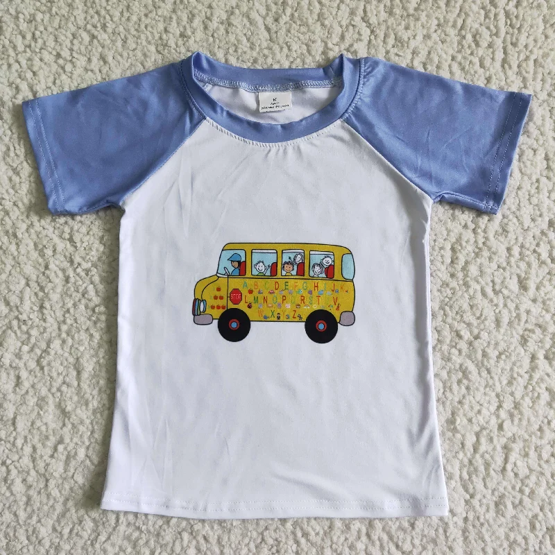 women's pleated tops -school Bus T-shirts