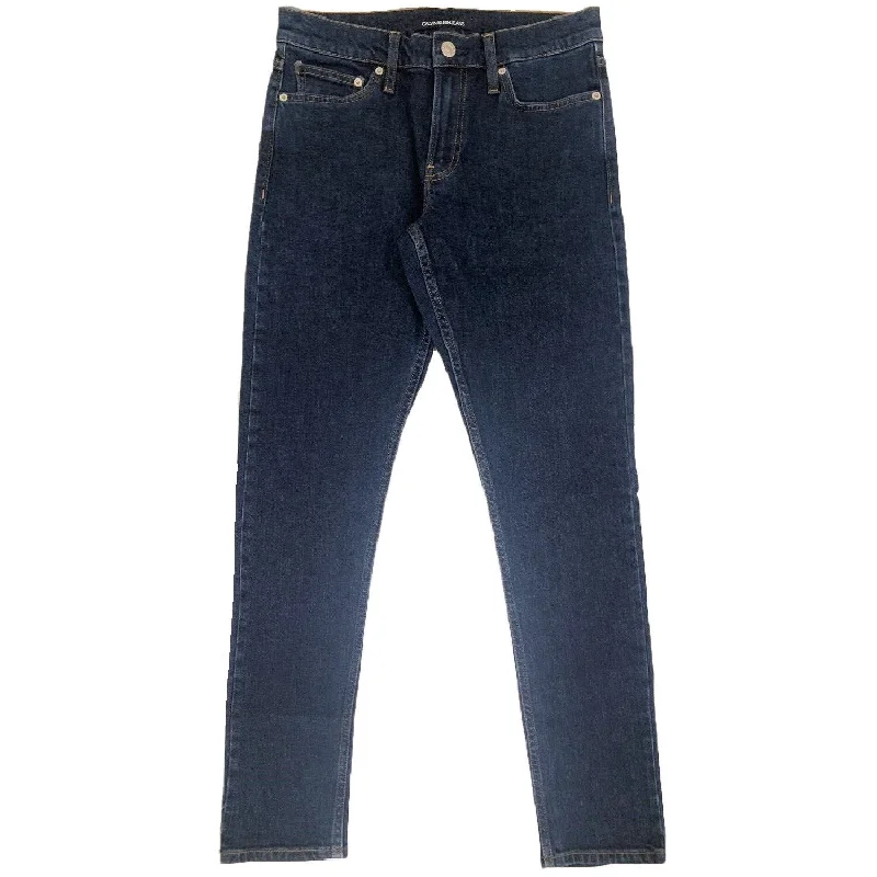 fleece-lined pants for women -Calvin Klein Women's Mid Rise Slim Leg Jeans Banhof Blue Size 31" x 30" - 31" x 30"