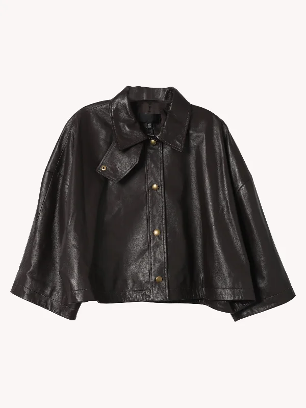 waterproof jackets for women -INES LEATHER JACKET