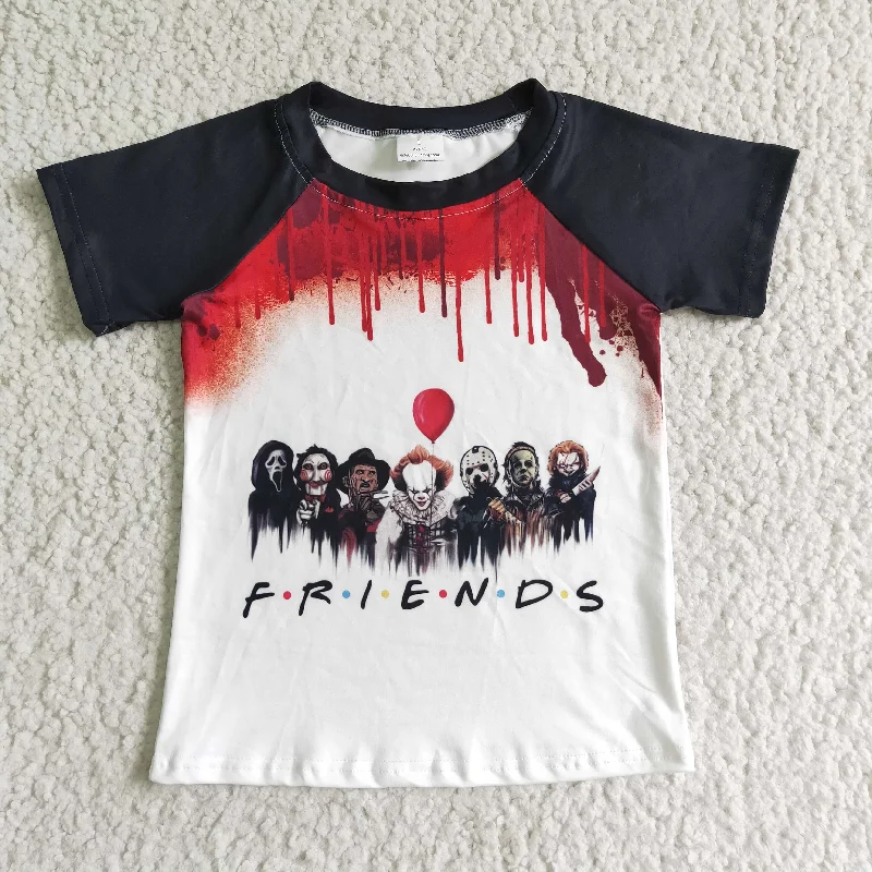 women's summer blouses -Halloween Friends girl T-shirt BT0033