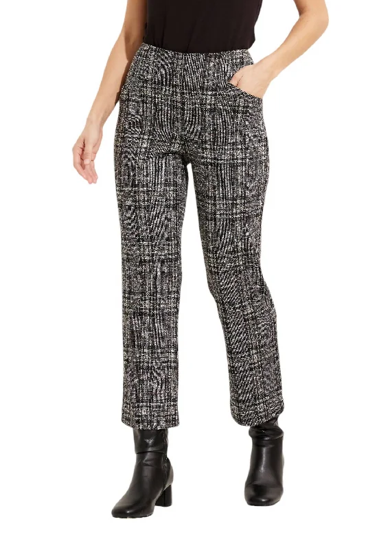 ankle-length trousers for women -Plaid High-Waisted Pant In Black/multi