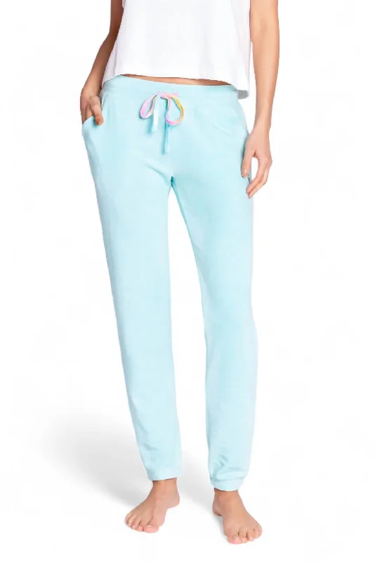 bell-bottom pants for women -Love Makes The World Lightning Sweatpant In Sea Spray