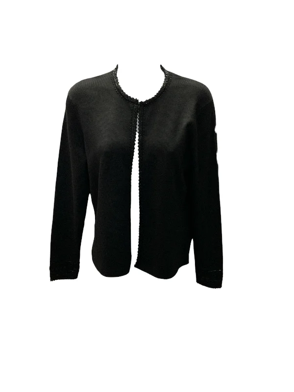 elegant capes for women -NWT Talbots Women's Evening Cardigan Black S