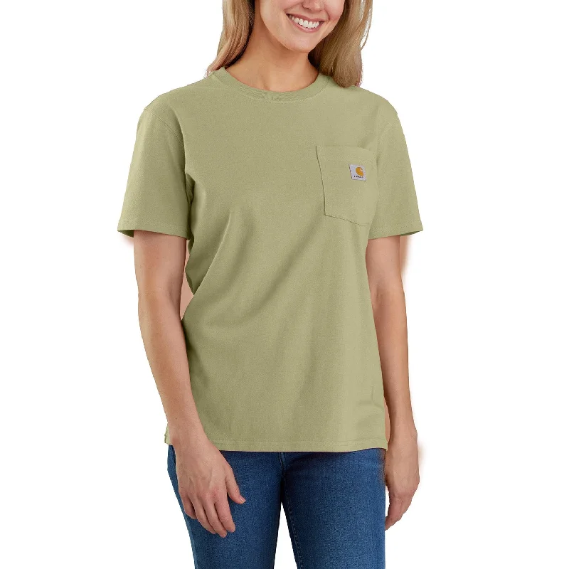 everyday tops for women -Carhartt Women's Short Sleeve Pocket T-Shirt_Dried Clay