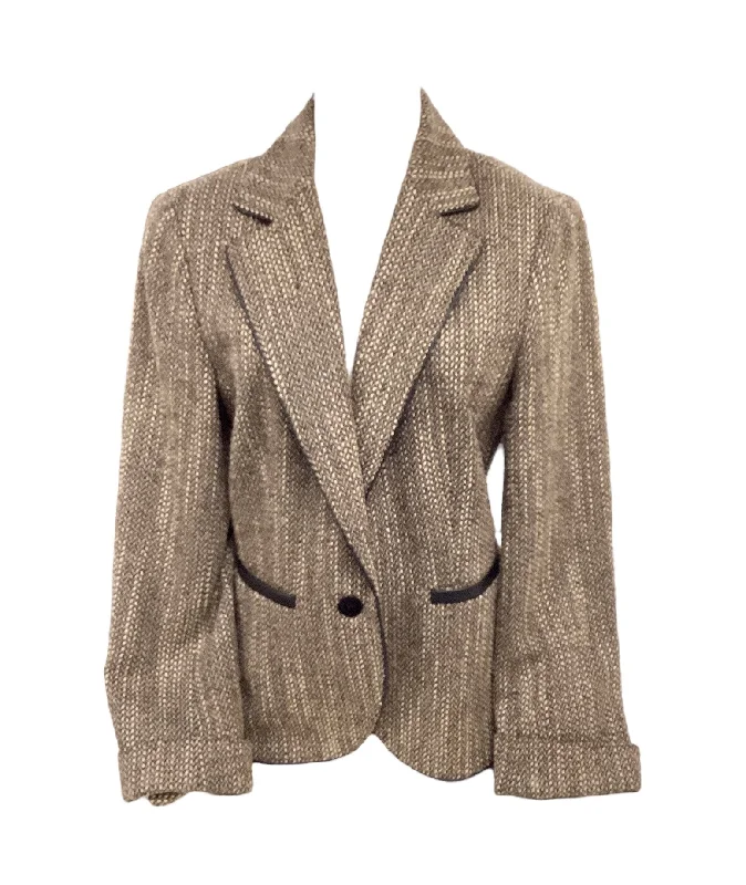 velvet coats for women -Lafayette 148 Women's Tweed Jacket Tan 8