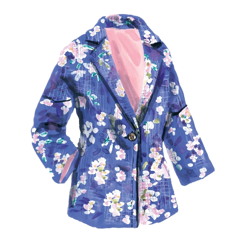 quilted bomber jackets for women -Floral Tweed Blazer