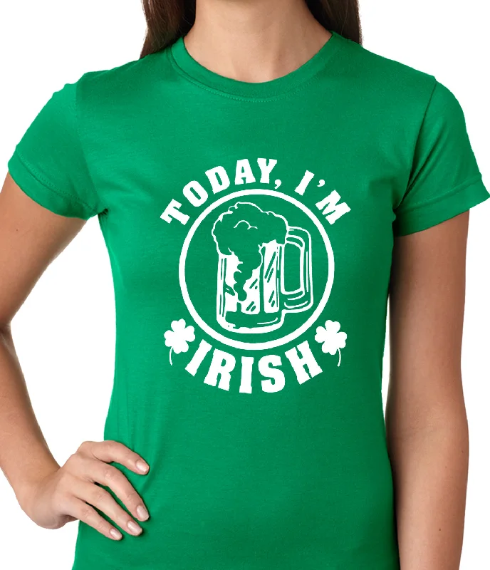 breathable linen tops for women -Today I'm Irish St. Patrick's Day Ladies T-shirt