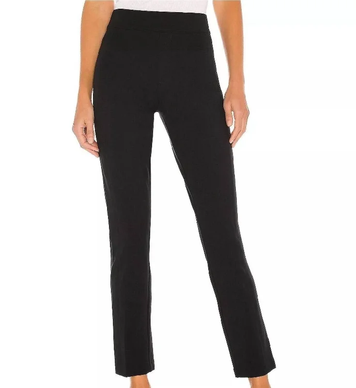 streetwear pants for women -Perfect Ponte Slim Straight Pant In Classic Black