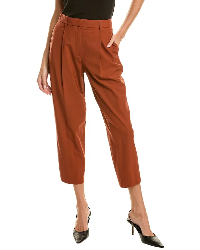 ankle-length trousers for women -Theory Carrot Wool-Blend Trouser