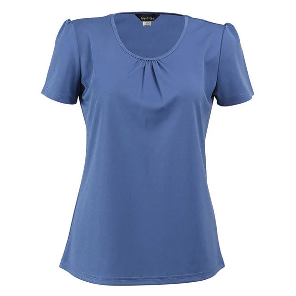 asymmetrical tops for women -Identitee Women's Blue Balmain Shirt