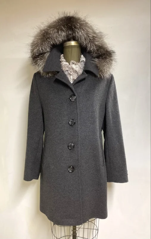 cozy knit coats for women -Jessica Car Coat -Detatachable  - 50% Cashmere & Wool Blend