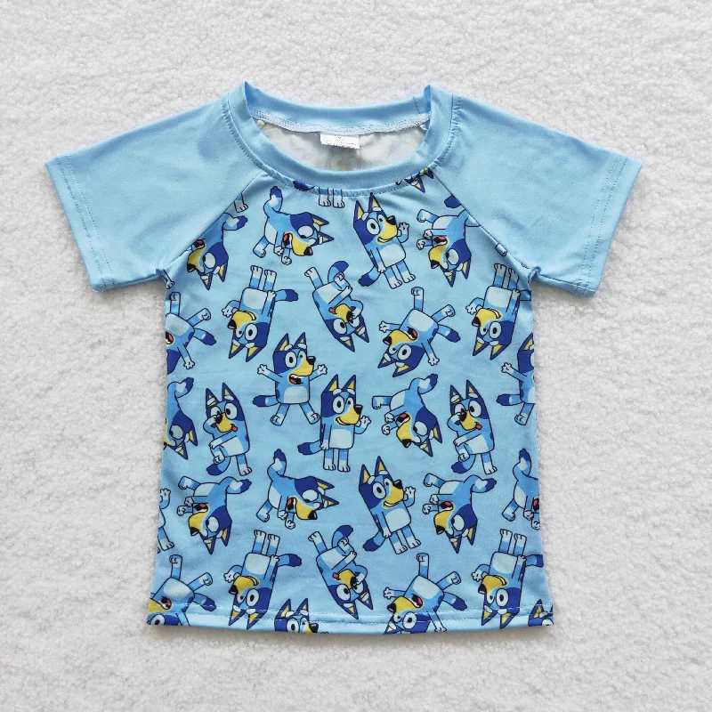 stylish tops for ladies -boys blue dog T-shirts BT0226