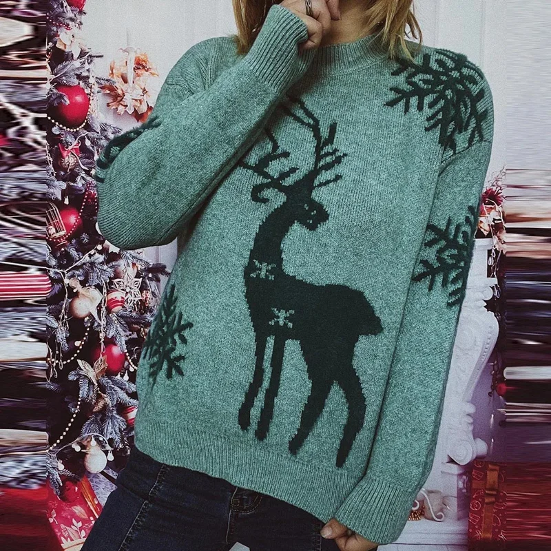 fitted blouses for women -Soft Knitted Christmas Sweater - Warm Casual Pullover