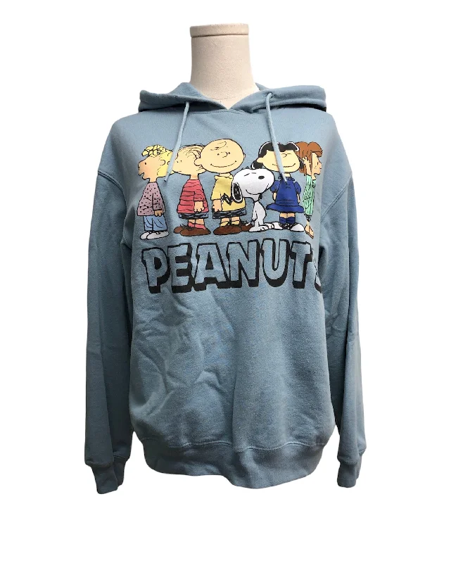 military-style coats for women -Peanuts Jr. Hoodie Blue M