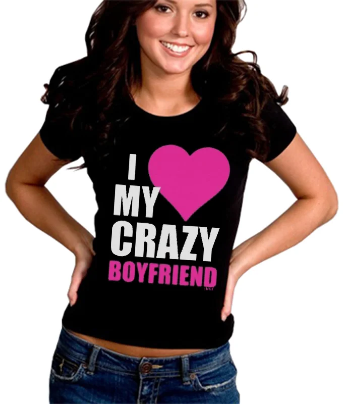 floral print blouses for women -I Heart My Crazy Boyfriend Girl's T-Shirt