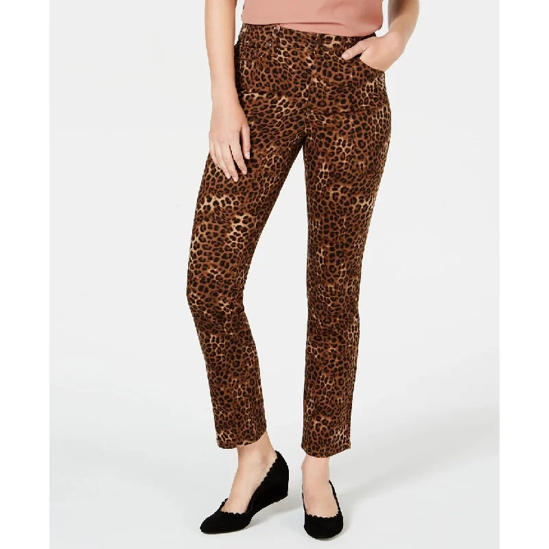 comfortable wide-leg pants -Charter Club Women's Printed Lexington Jeans Brown Size 8 P