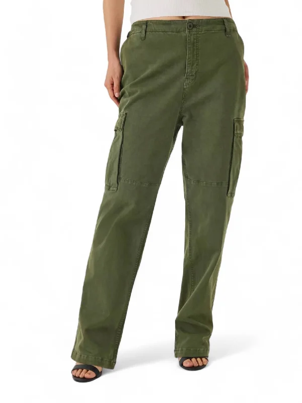 silk pants for women -Uniform Cargo Pant In Fatigue001