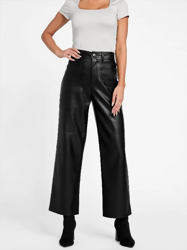 women's track pants -Sandrine Faux-Leather Pant