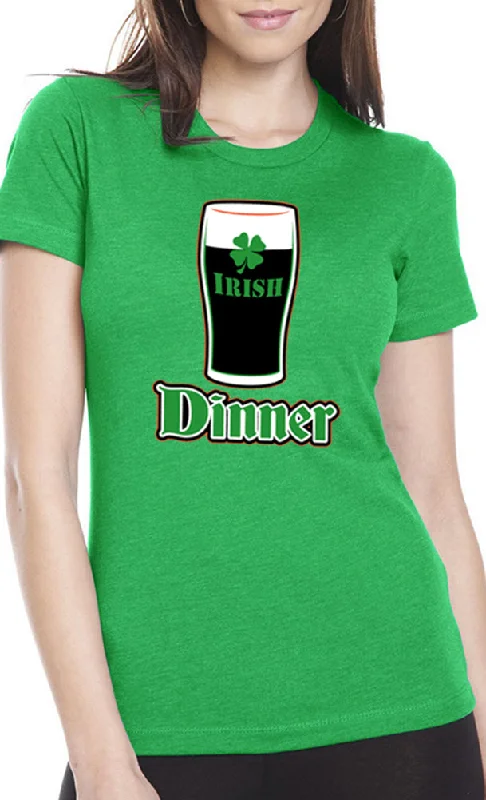 stylish tops for ladies -St. Patrick's Day Irish Dinner Girl's T-Shirt